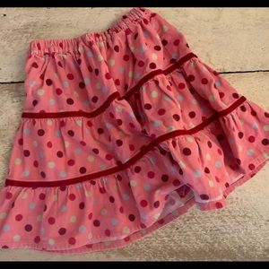 Mini Boden Polka Dot Corduroy Twirl Skirt